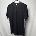 Calvin Klein Men Casual Shirt Zip Up Black Logo Short Sleeve Mens Medium