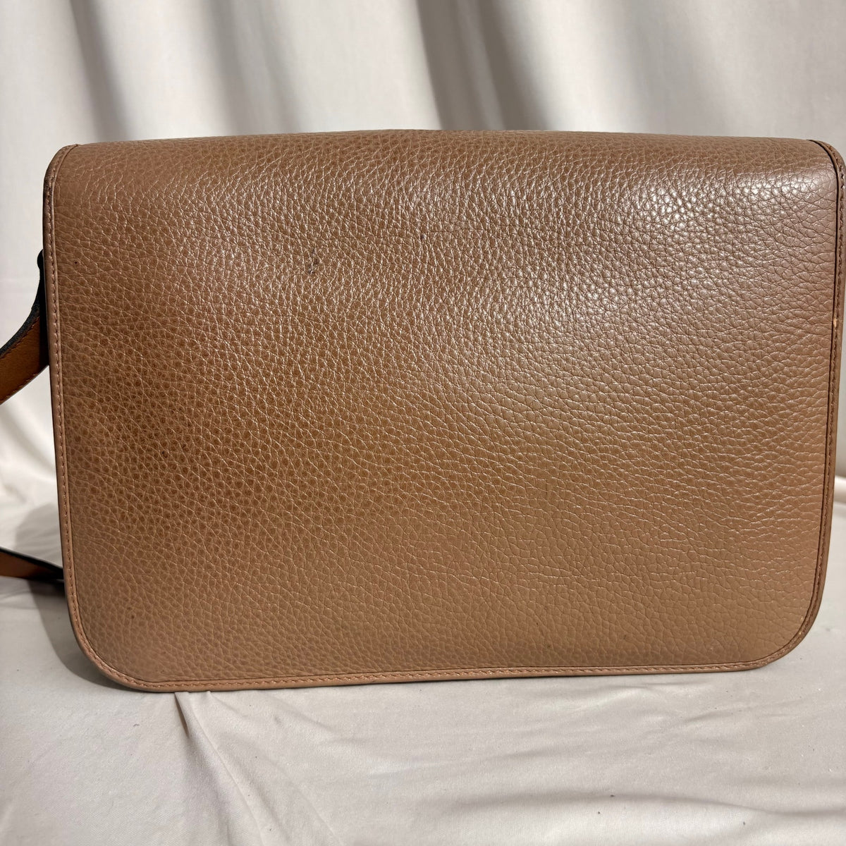 Vintage Christian Dior Oval Buckle Tan Leather Shoulder Bag
