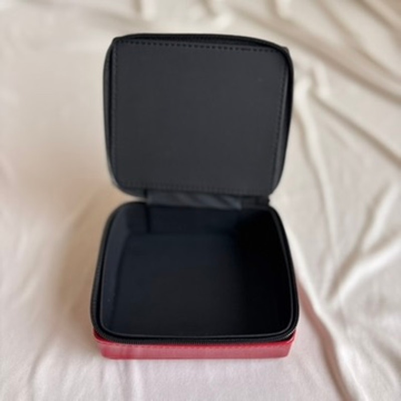Chanel Red Vinyl Makeup Pouch - Logo Plaque, Vintage