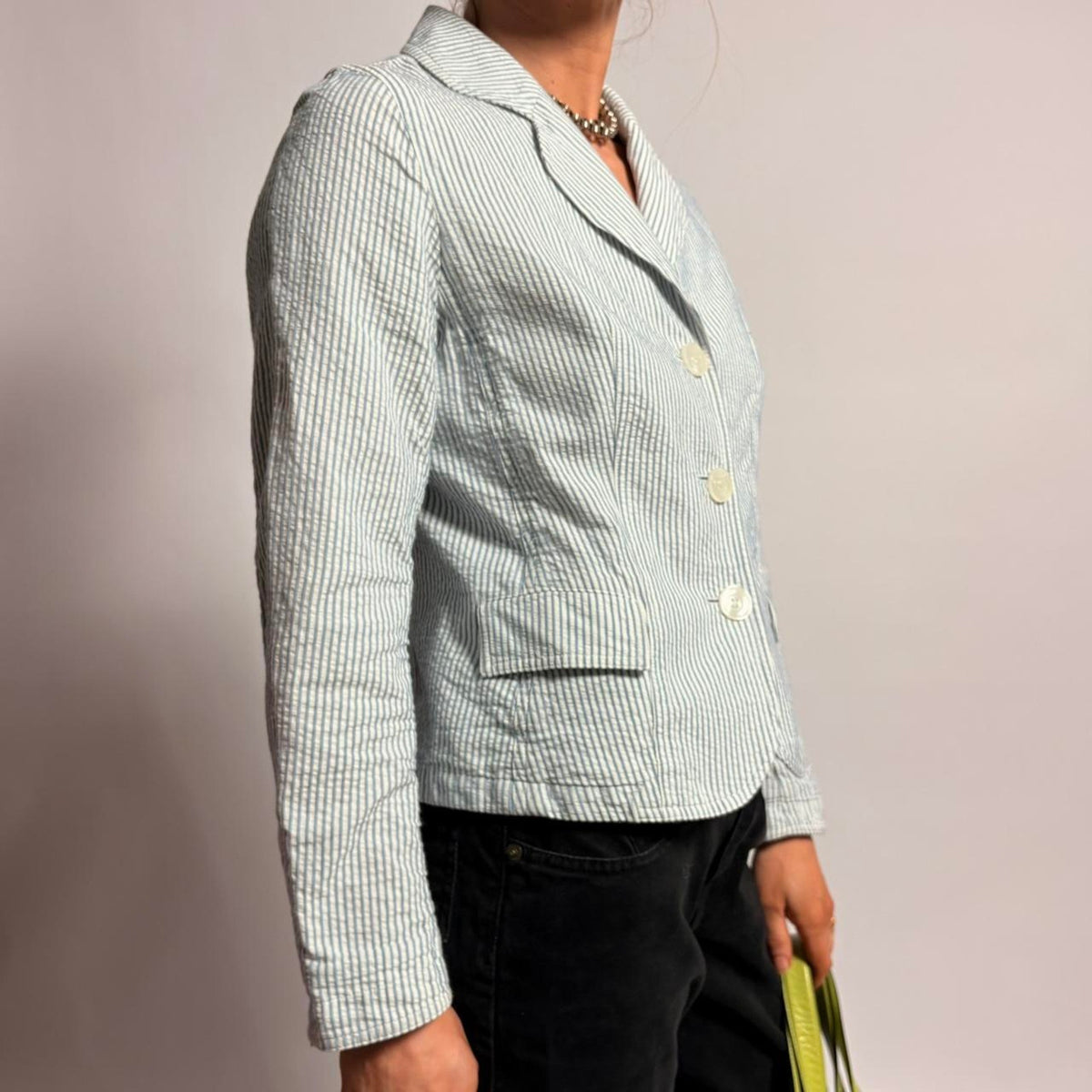 Vintage 90s Talbots Seersucker Blazer - Size 6 Petite (Fits 2)
