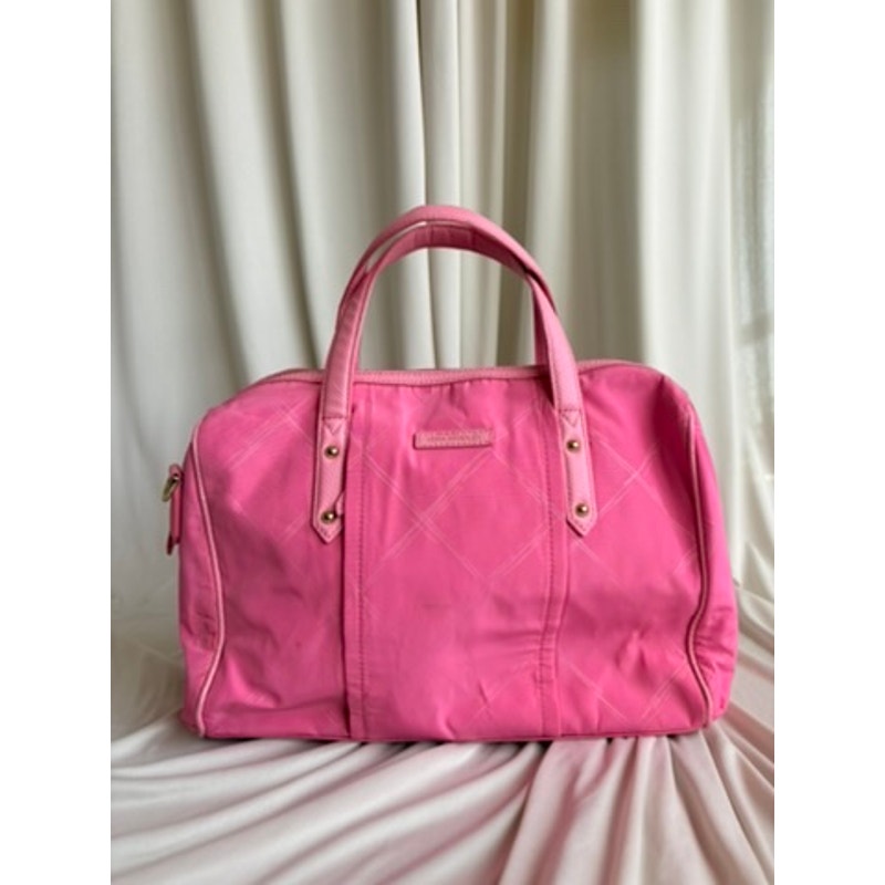 Vera Bradley Preppy Poly Marlo Satchel - Bright Pink, Diamond Quilted