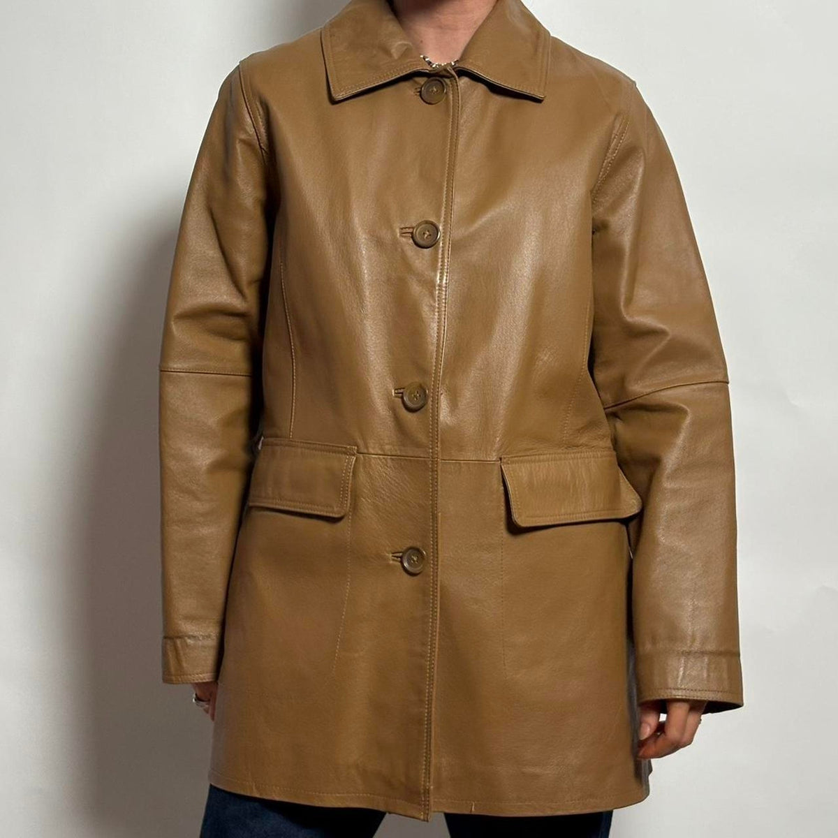 Vintage Centigrade Faux Leather Trench Coat