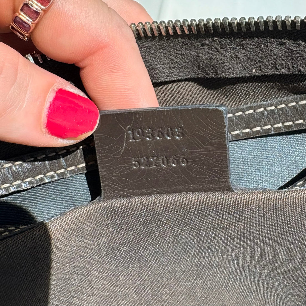 Gucci Joy Boston Bag - GG Supreme Coated Canvas, Dark Brown Patent Leather Trim