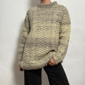 Gray Gradient Cable Knit Mock Neck Sweater - Fits Large