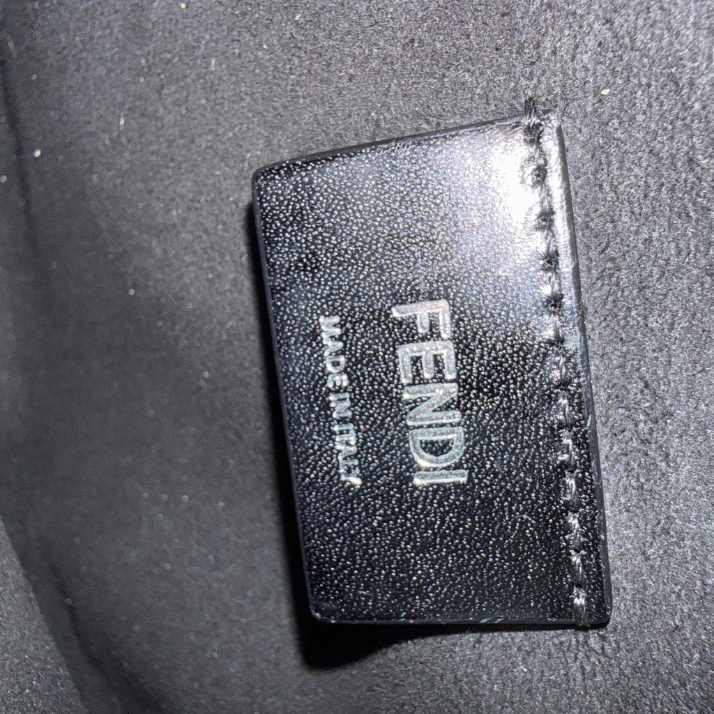 Fendi Roma Logo Black Leather Belt Bag - 3D Embossed Logo