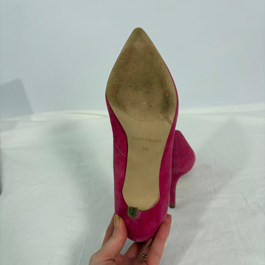 Mark Fisher Bubble Gum Pink Velvet Heels Size 8