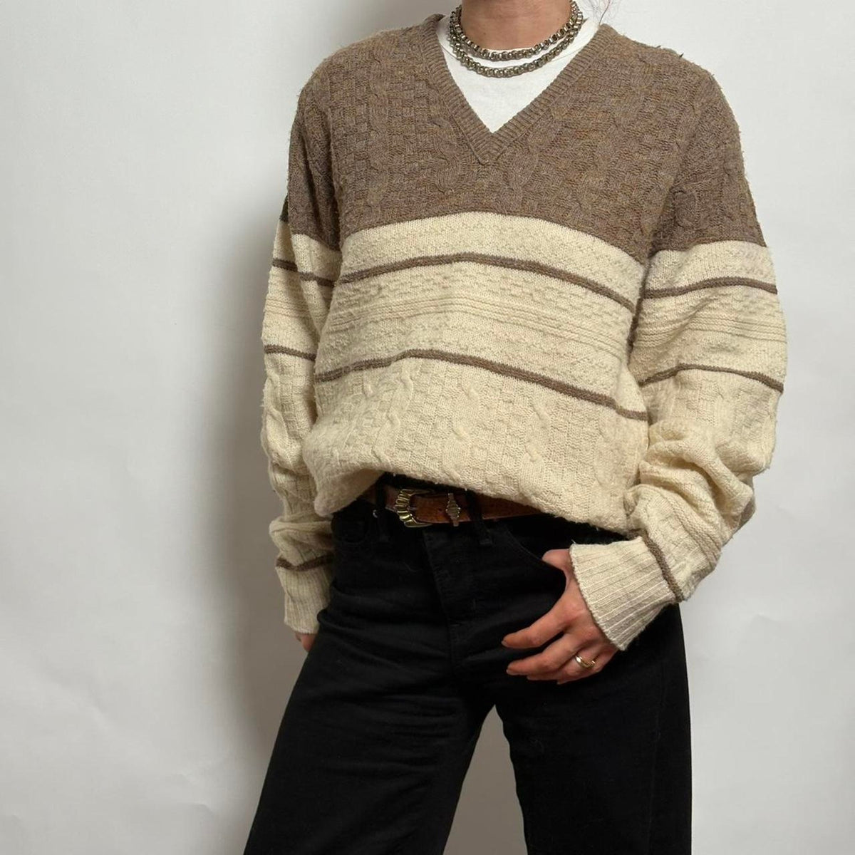 Vintage Lord Jeff Color Block Sweater