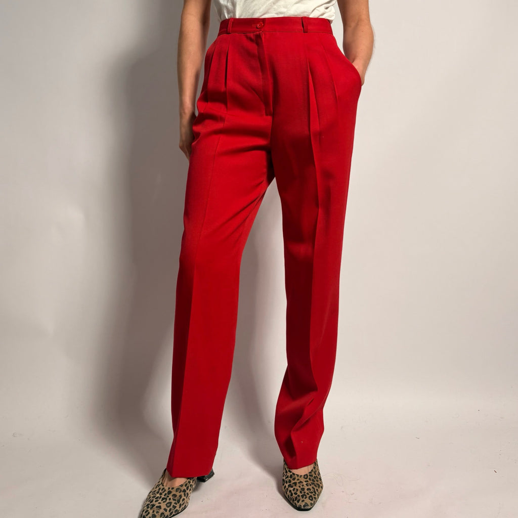 Vintage Bossonova Red Wool Trousers - Size 6 (Fits 2)