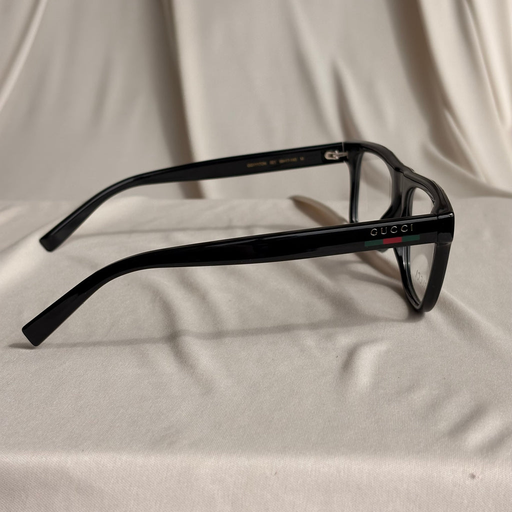Gucci Black Square Eyeglasses - GG1117O - Red & Green Web, NIB