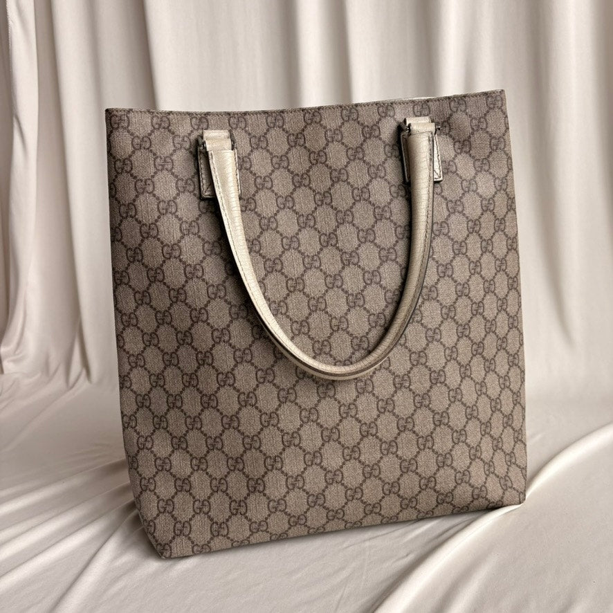 Gucci GG Supreme Joy Vertical Tote - Neutral Canvas, Light Leather Trim