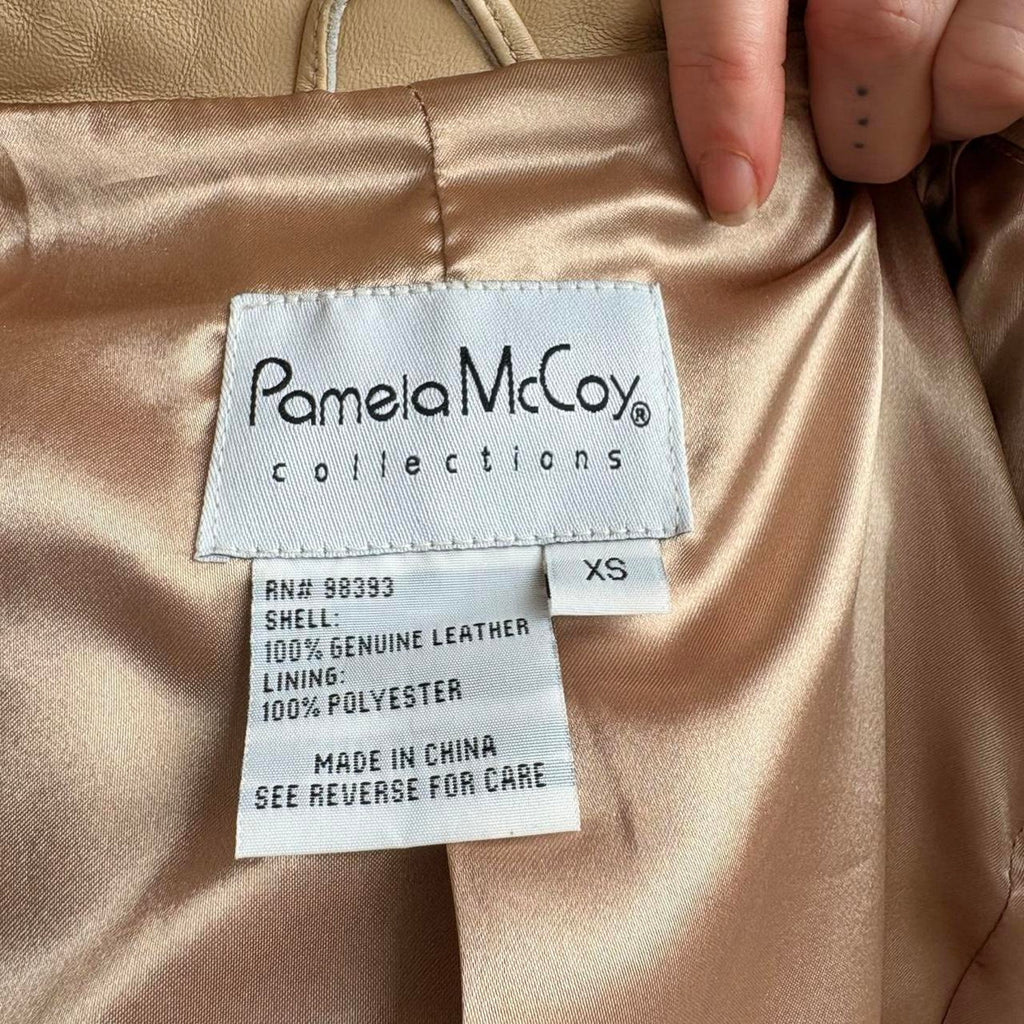 Pamala McCoy Cream Leather Jacket - NWT, Size XS