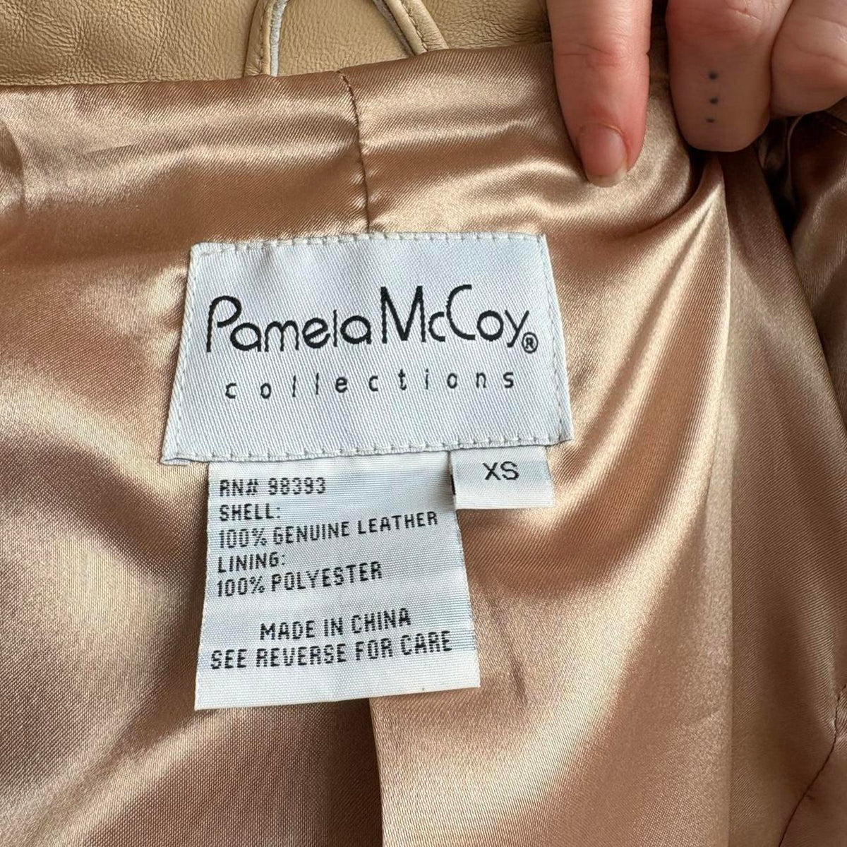 Pamala McCoy Cream Leather Jacket - NWT, Size XS