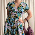 Milanzo Tropical Floral Shirt Dress - 80s/90s - Size 9/10 (Fits S)