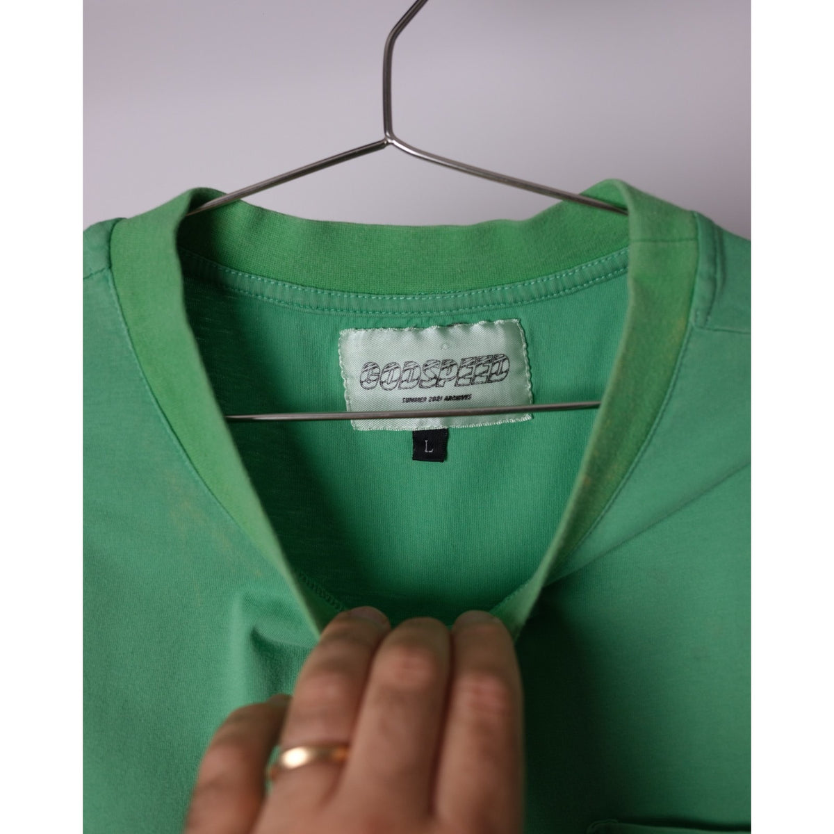 Godspeed New York 2021 Archive Green Tee Shirt Mens Medium- Distressed