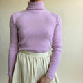 Lord & Taylor Light Pink Angora & Lambswool Turtleneck - Size Small