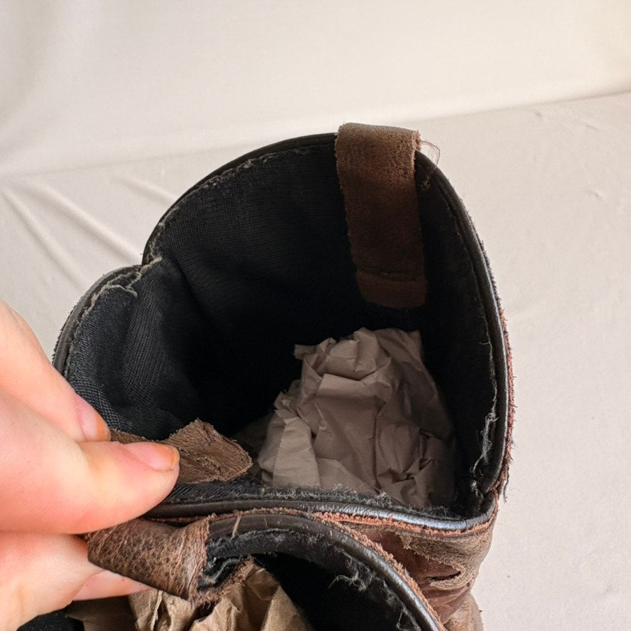 Brown Suede & Leather Cowboy Boots - Size 7