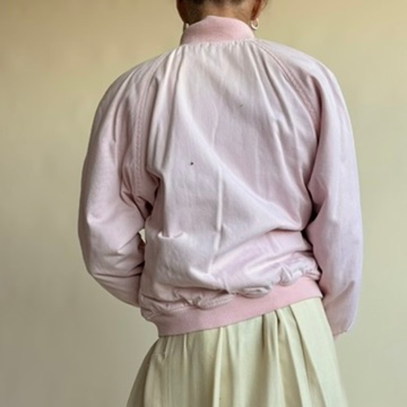 Varsity Reversible Jacket - Light Pink / Green with Pink Trim, Size Small