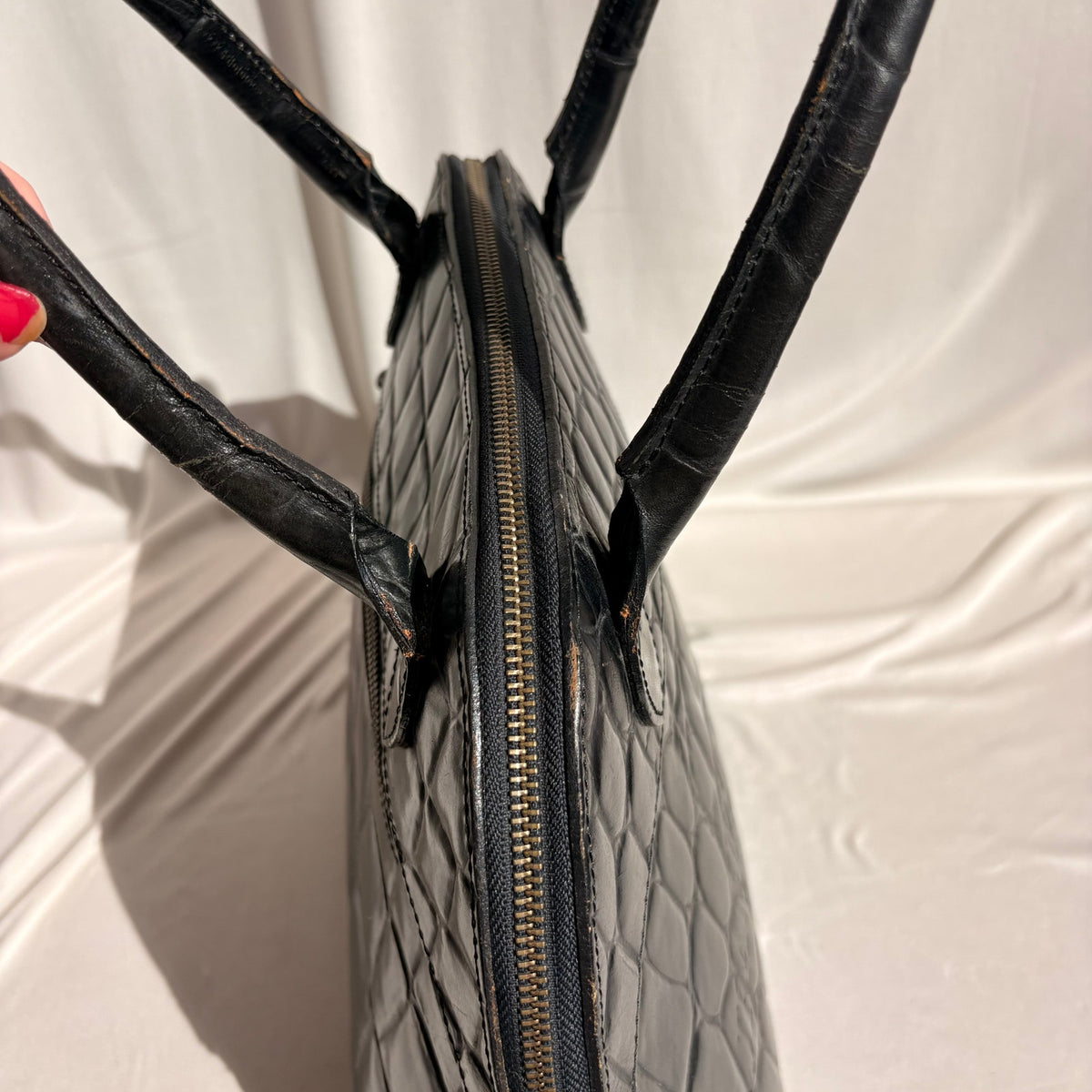 Vintage Jean Paul Gaultier Crocodile-Embossed Leather Bag