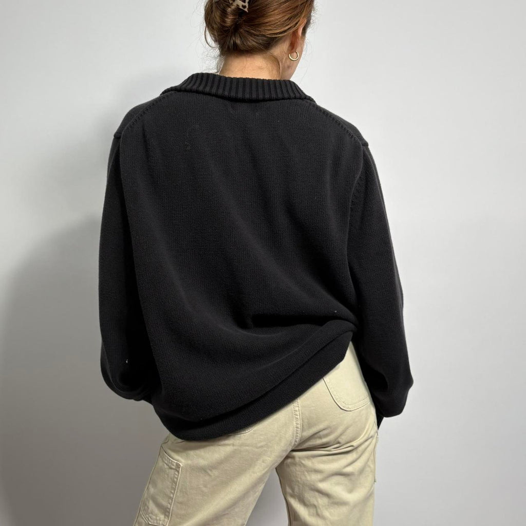 L.L.Bean Black Quarter Zip Sweatshirt - Men's XL