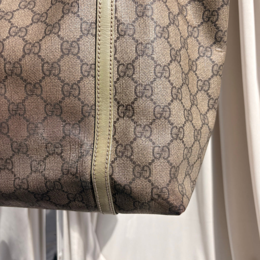 Gucci GG Supreme Olive Green Trim Joy Tote Bag