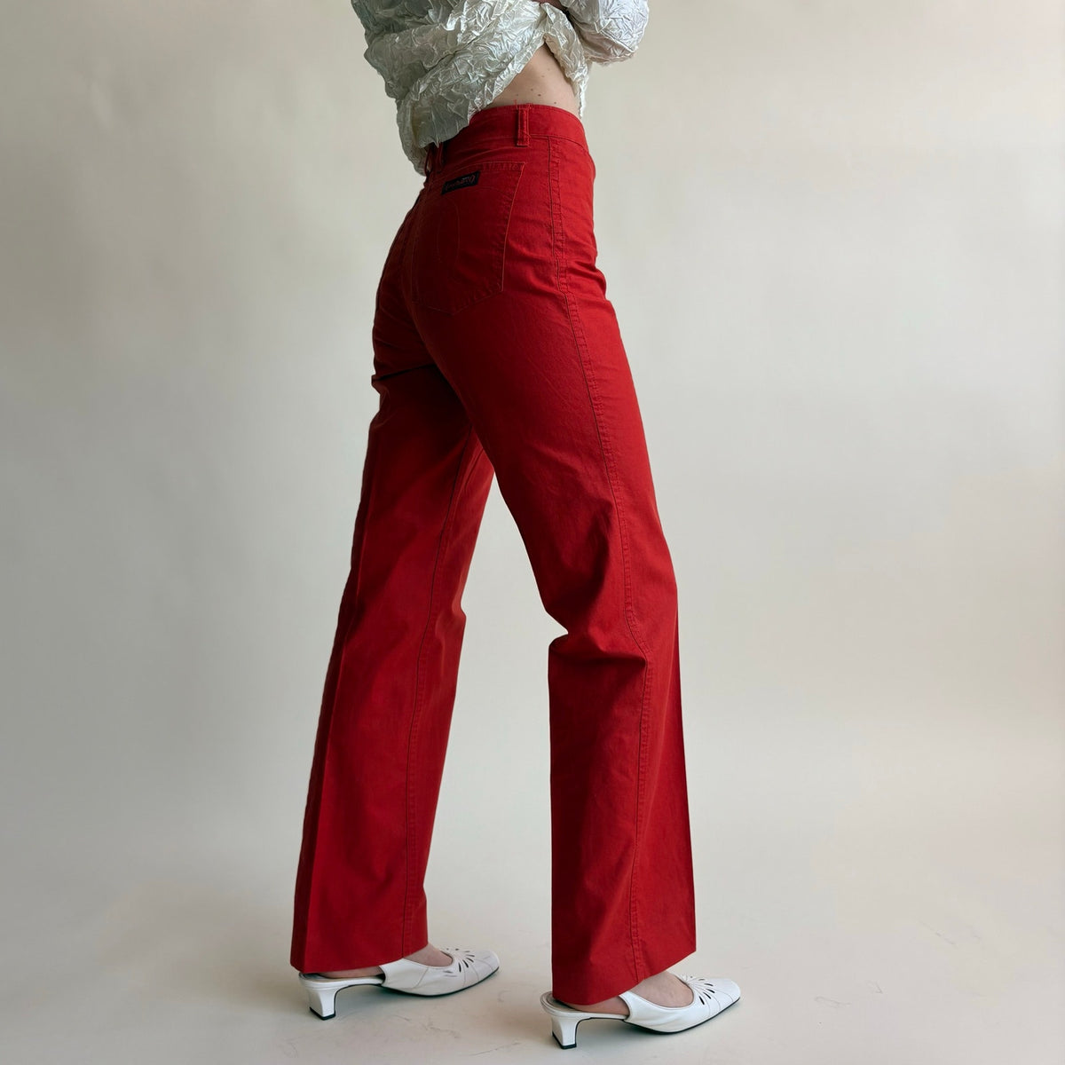 Cacharel Paris Red High-Waisted Wide Leg Jeans - Size 8 (Fits 2)