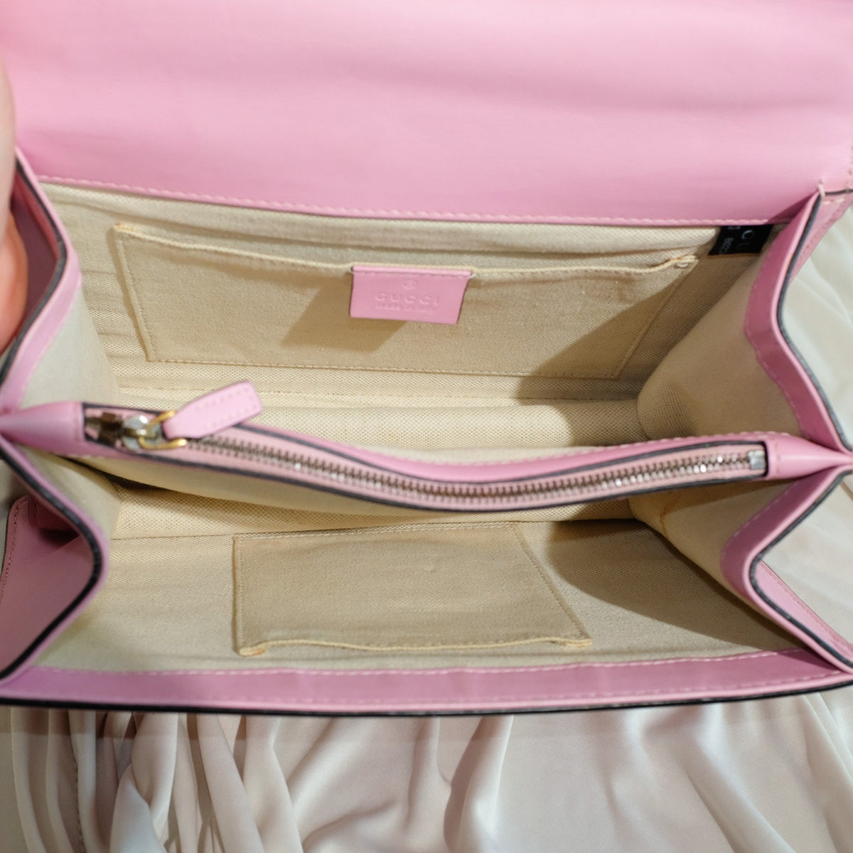 Gucci Dionysus Bamboo Medium Top Handle Bag Pink Leather Sylvie Web Strap