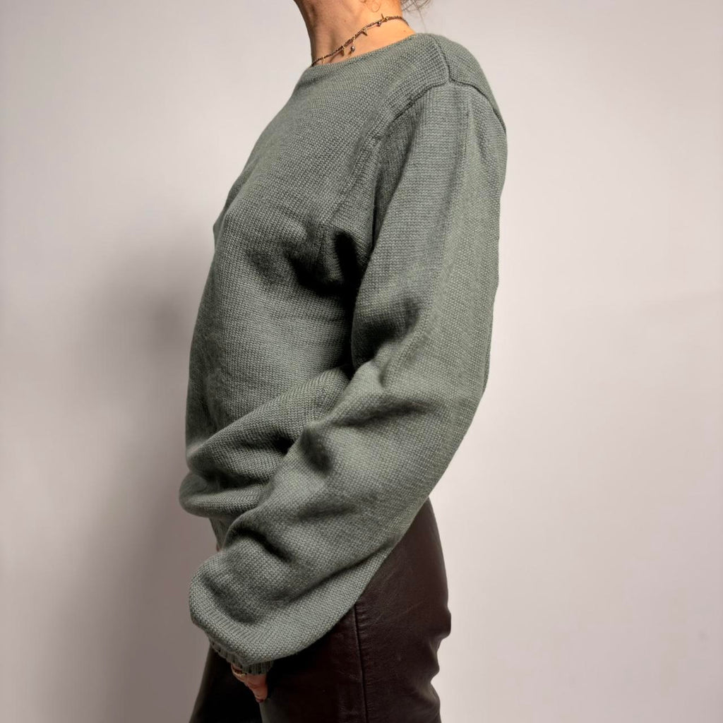 Anne Klein Crew Neck Sweater - Grey Green, Fits Medium
