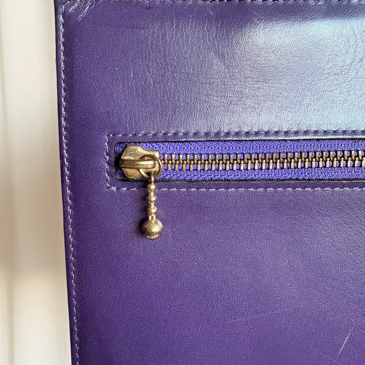Vintage Gianni Versace Signature Buckle Purple Leather Handbag