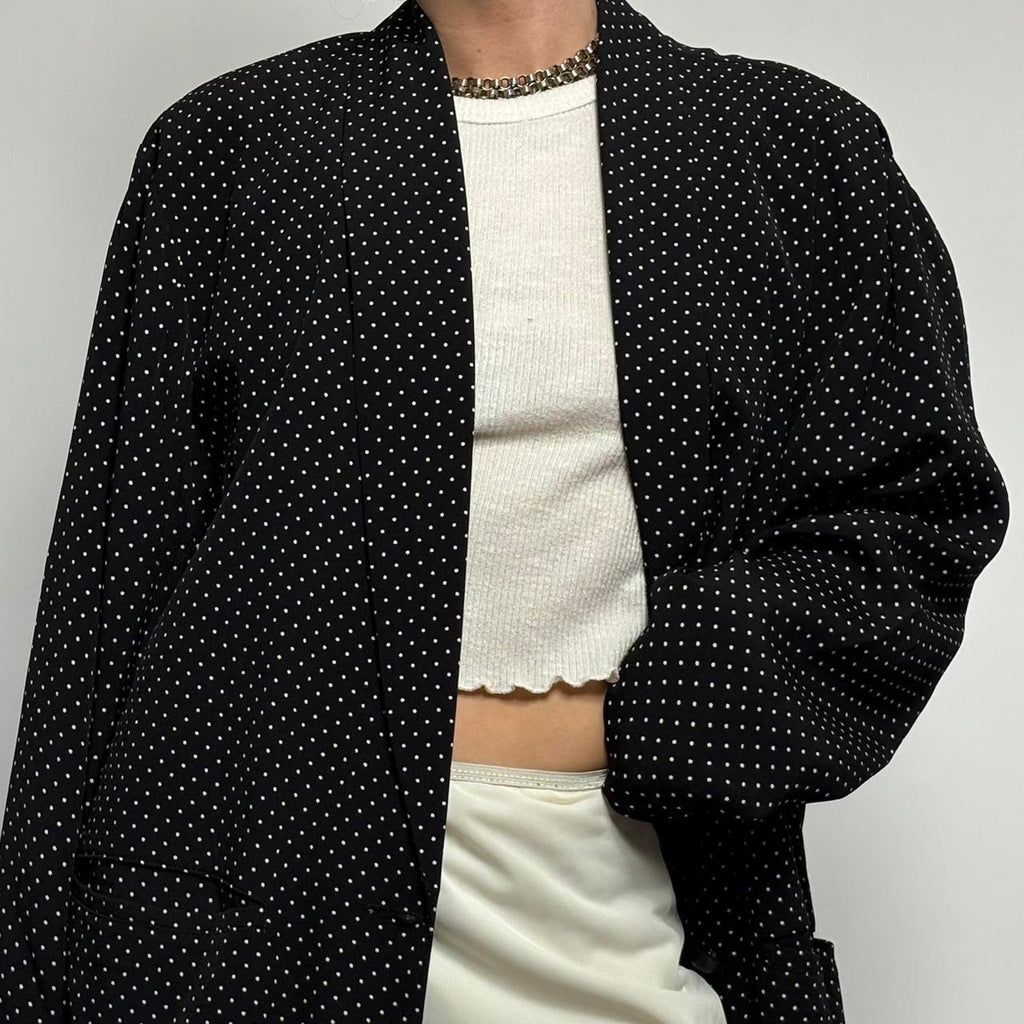 ⚪️ Vintage Navy and White Polka Dot Dream Blazer | Made in the USA | Small