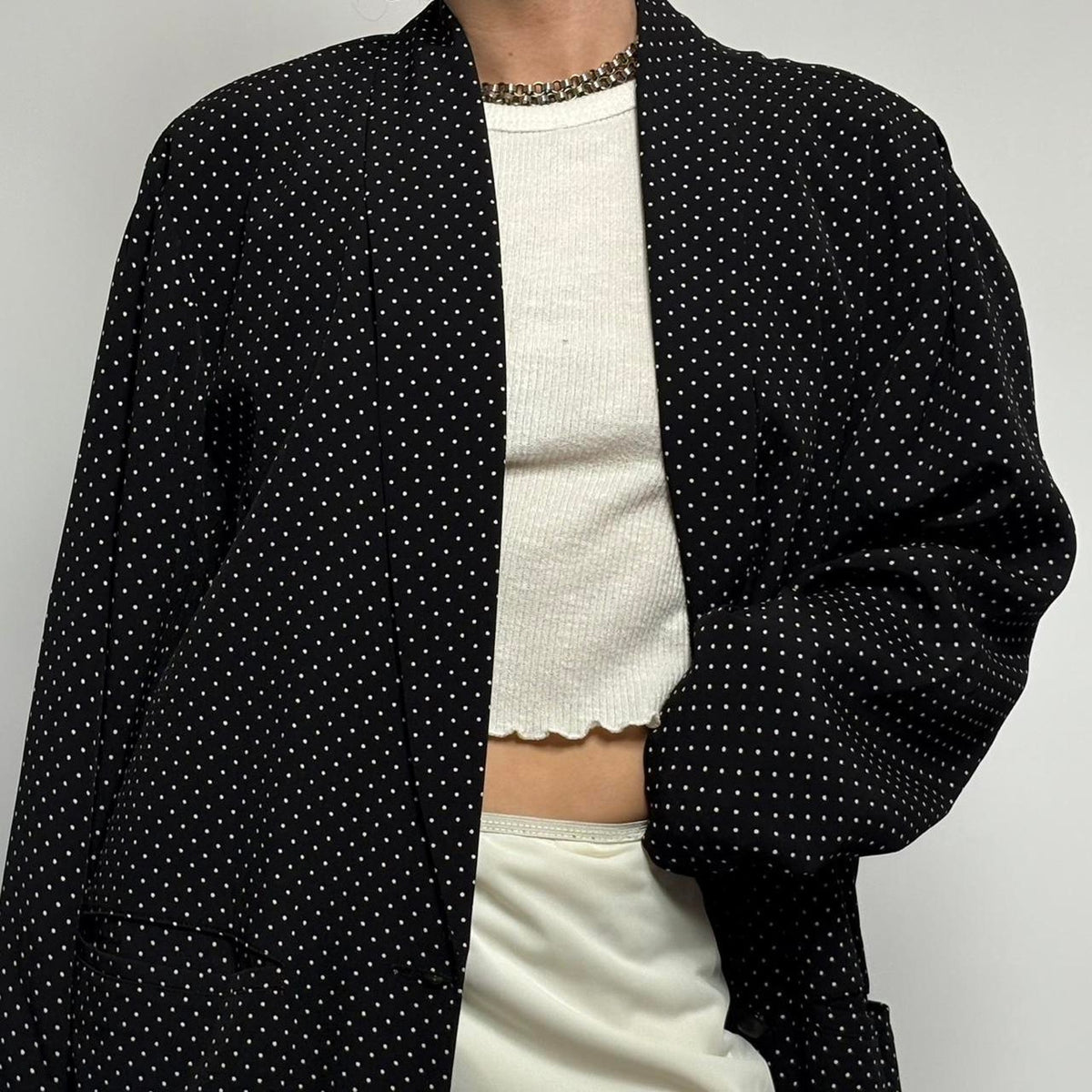 ⚪️ Vintage Navy and White Polka Dot Dream Blazer | Made in the USA | Small