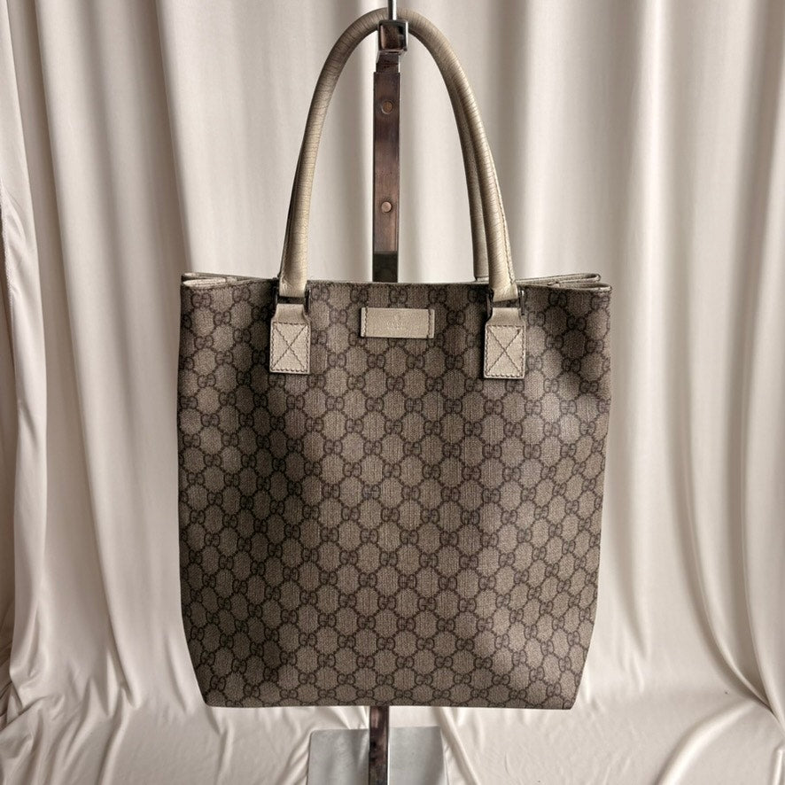 Gucci GG Supreme Joy Vertical Tote - Neutral Canvas, Light Leather Trim