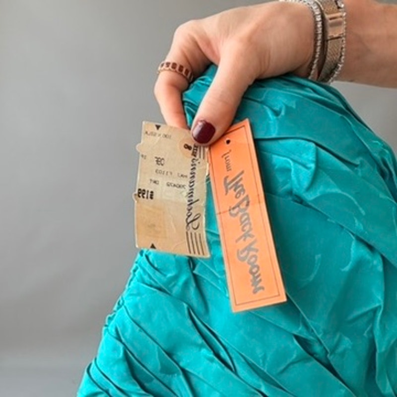 Joan Rain's Vintage 80s Teal Ruched Cocktail Dress - NWT