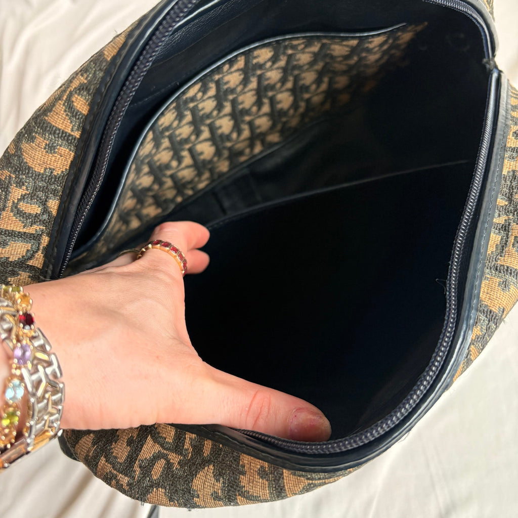 Vintage Christian Dior 70s/80s Oblique Jacquard Trotter Shoulder Bag