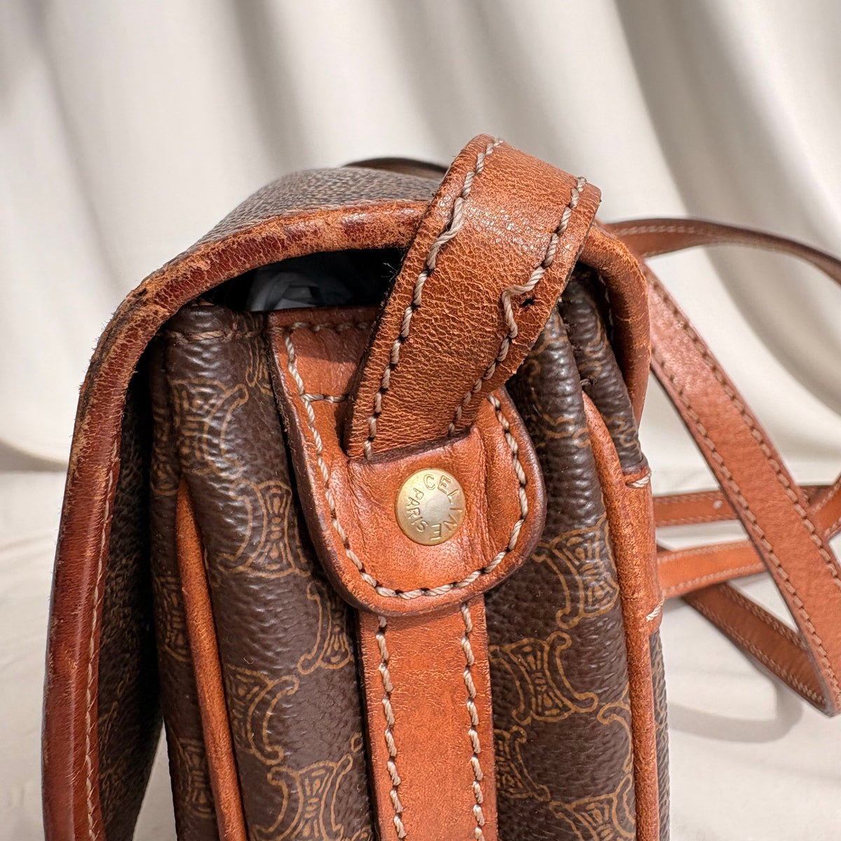 Vintage Celine Macadam Triomphe Saddle Bag