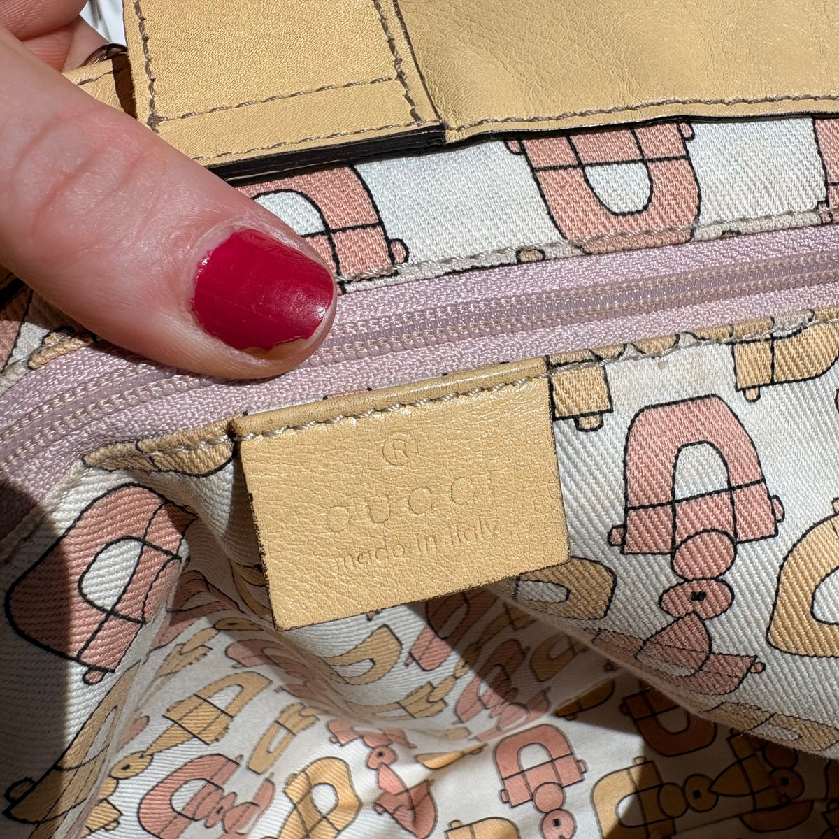 Gucci Abbey Tote - Guccissima Leather, Yellow, D-Ring Detail