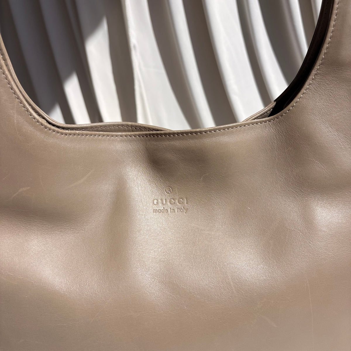Gucci Tom Ford Era Beige Vitello Leather Shoulder Bag