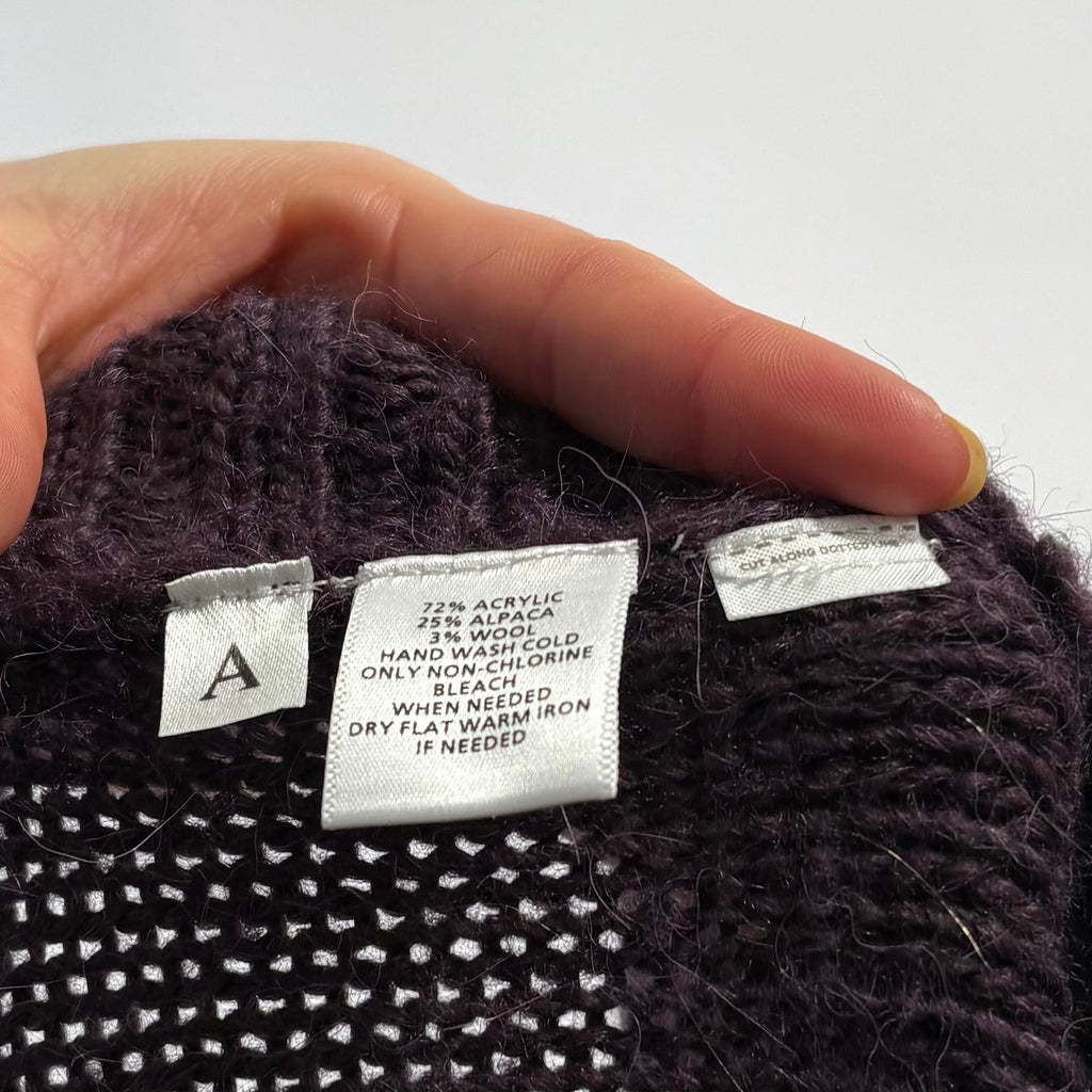 LOFT Purple Shawl Collar Pullover - Size Medium