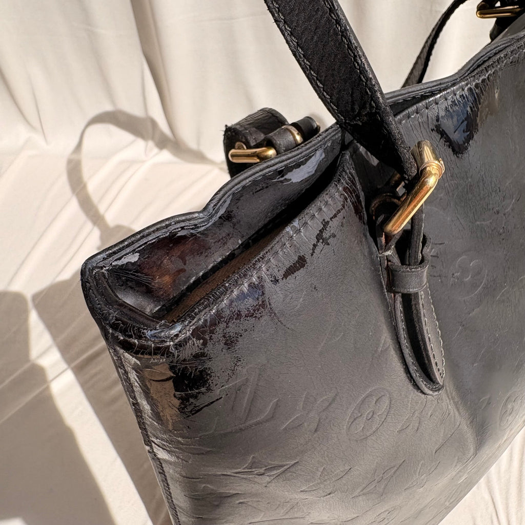 Vintage Louis Vuitton Black Monogram Vernis Houston Tote