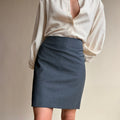 Talbots Grey Mini Suit Skirt - High Waisted, Office Siren, Size 0P