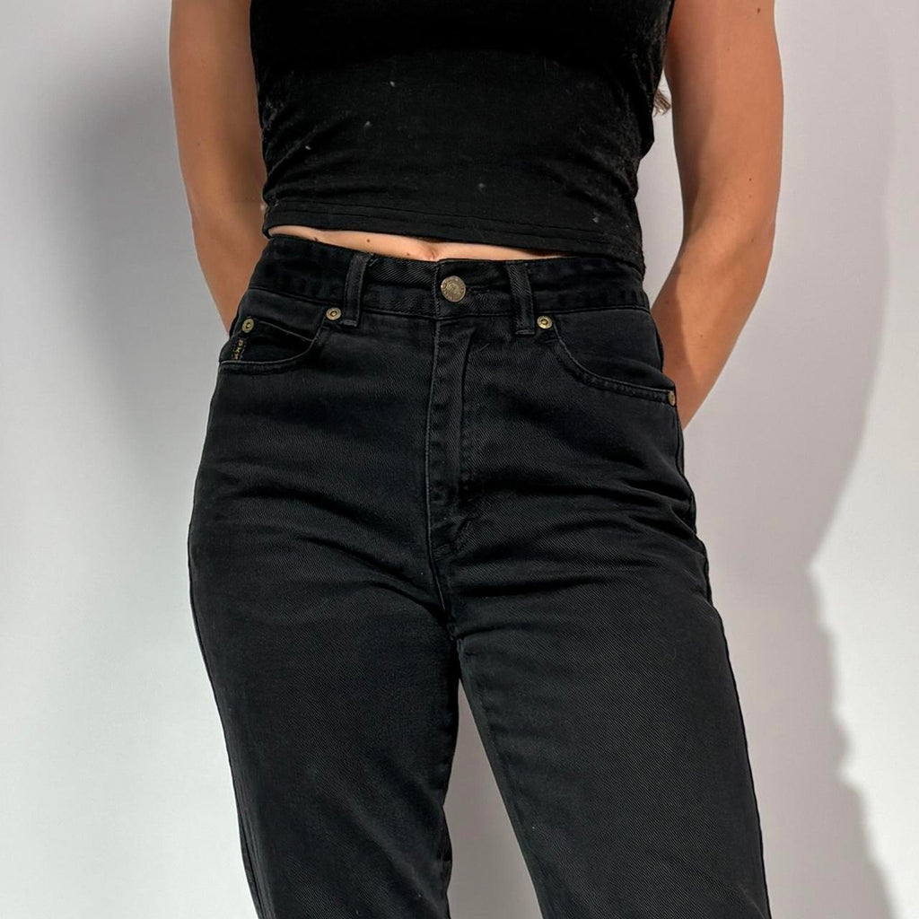 Vintage DKNY "In Women We Trust" Black Jeans - 90s Statement Denim, Size 2