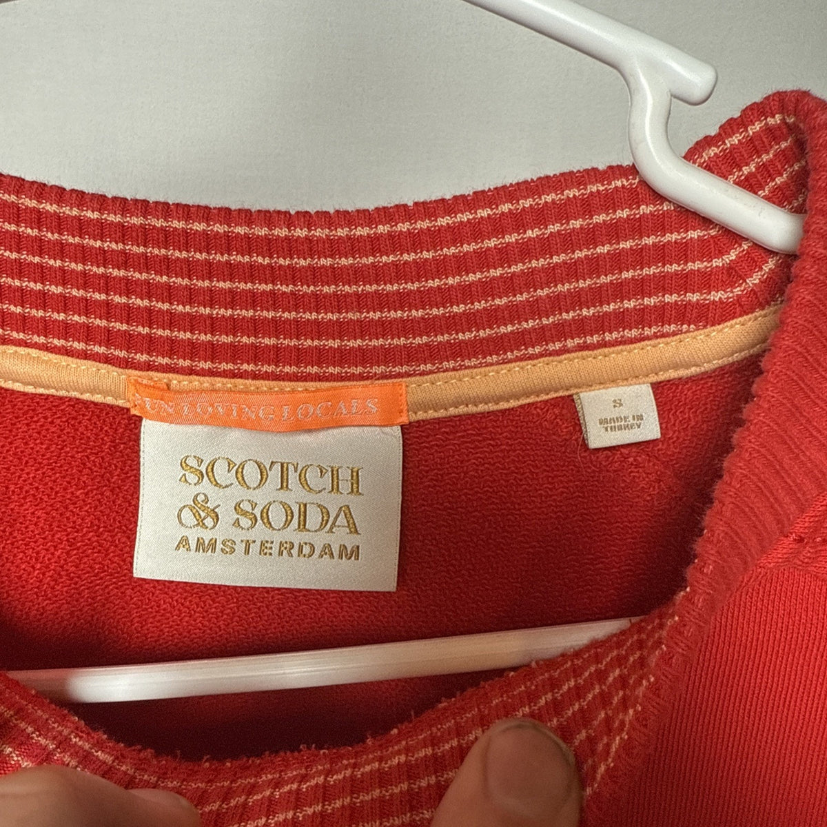 Scotch & Soda Sweater Mens Small Sweatshirt Relaxed Fit Red