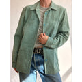 Bernardo Sea Foam Green Suede Button-Down Shirt/Jacket
