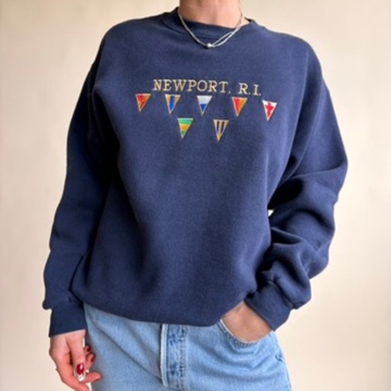 Lee Heavyweight Navy Blue Newport Sweatshirt - Size Medium