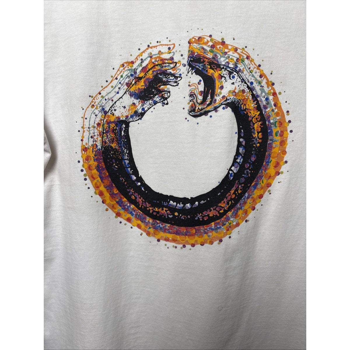 ARTMEETSCHAOS (WHITE “RAINBOW SNAKE CREWNECK T-SHIRT | Small