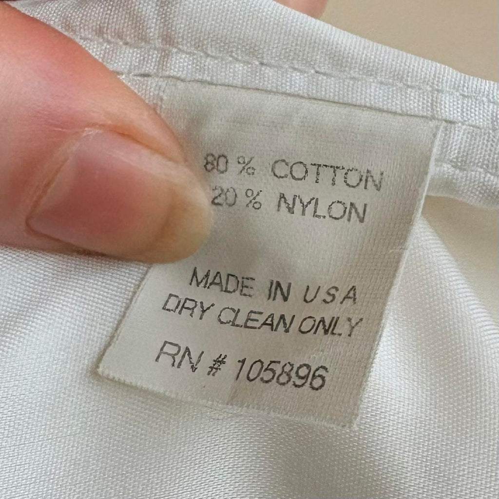 Worth Double-Breasted White Button-Down Top - Made in USA, Size M