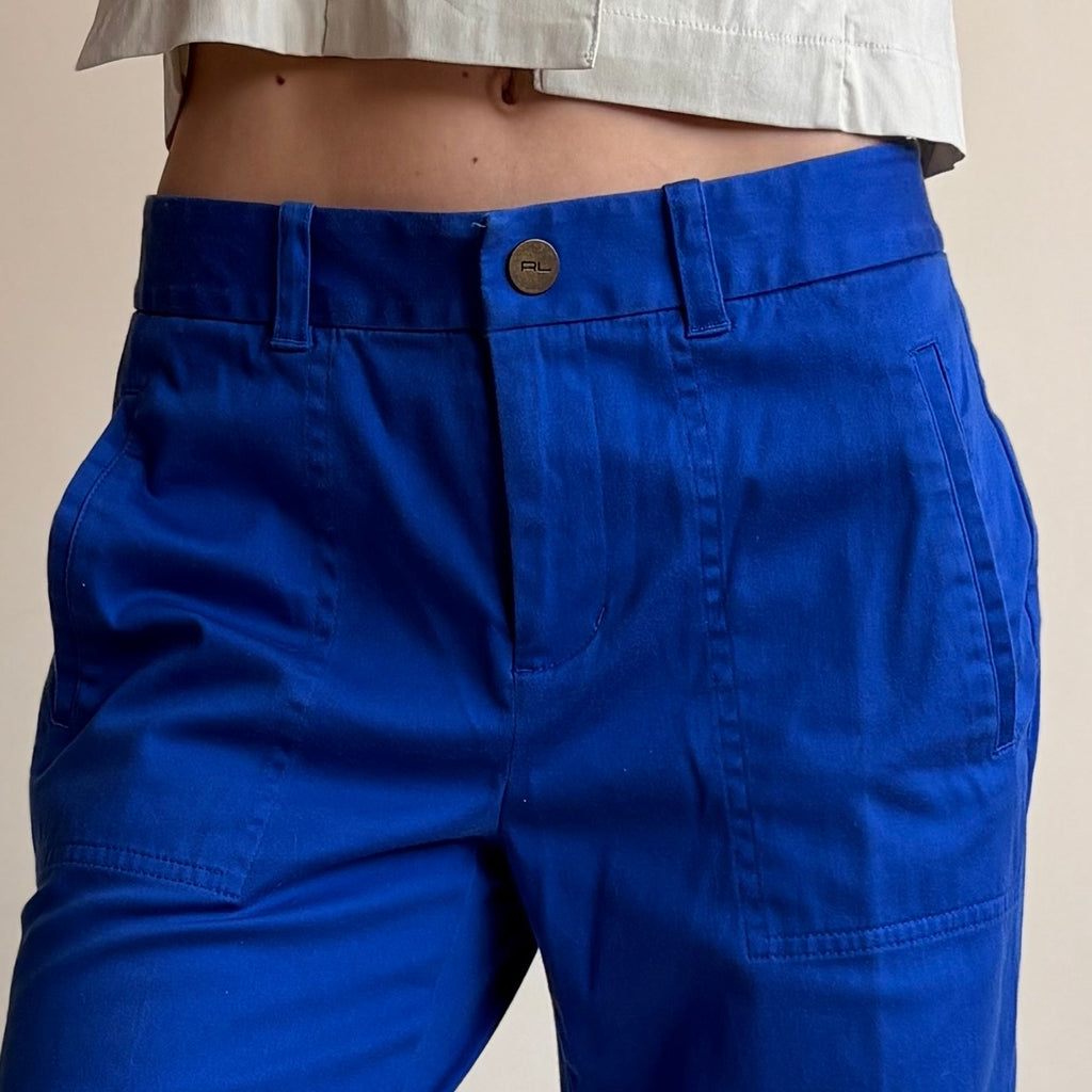 Ralph Lauren Sport Royal Blue Cropped Capris - Nautical Vibes, Size 4