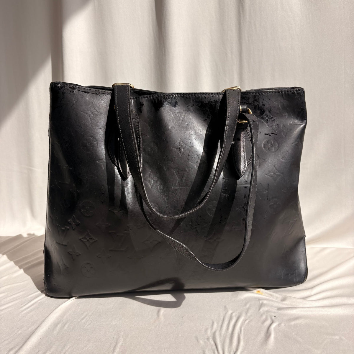Vintage Louis Vuitton Black Monogram Vernis Houston Tote