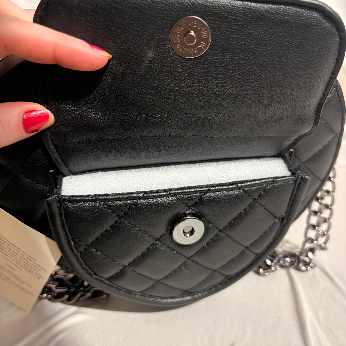 Valentino Orlandi Black Quilted Heart Crossbody Bag, NWT