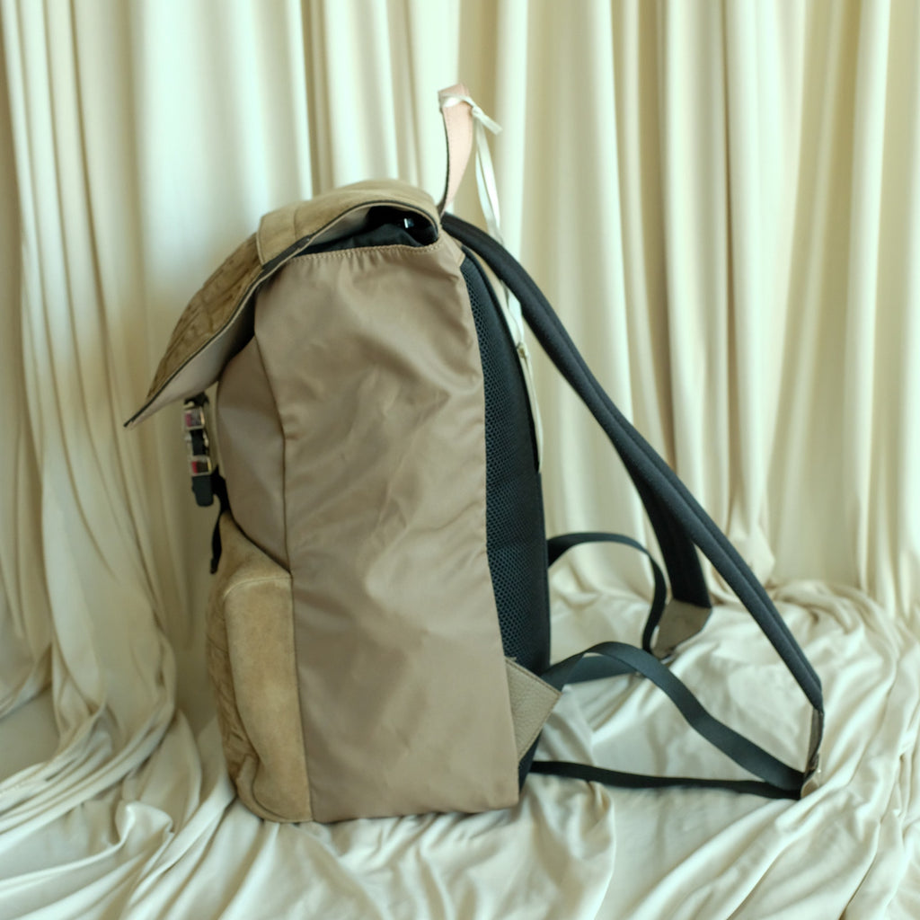 Fendi Fendiness Zaino Backpack - Suede, Leather, Nylon, FF Zucca Embossed