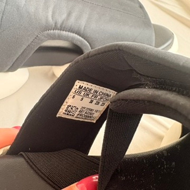 Rick Owens x Adidas Tank Slide Sandals - Black & White, Men's 5/Women's 7